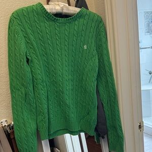 Ralph Lauren Vibrant Green Cable Knit Sweater